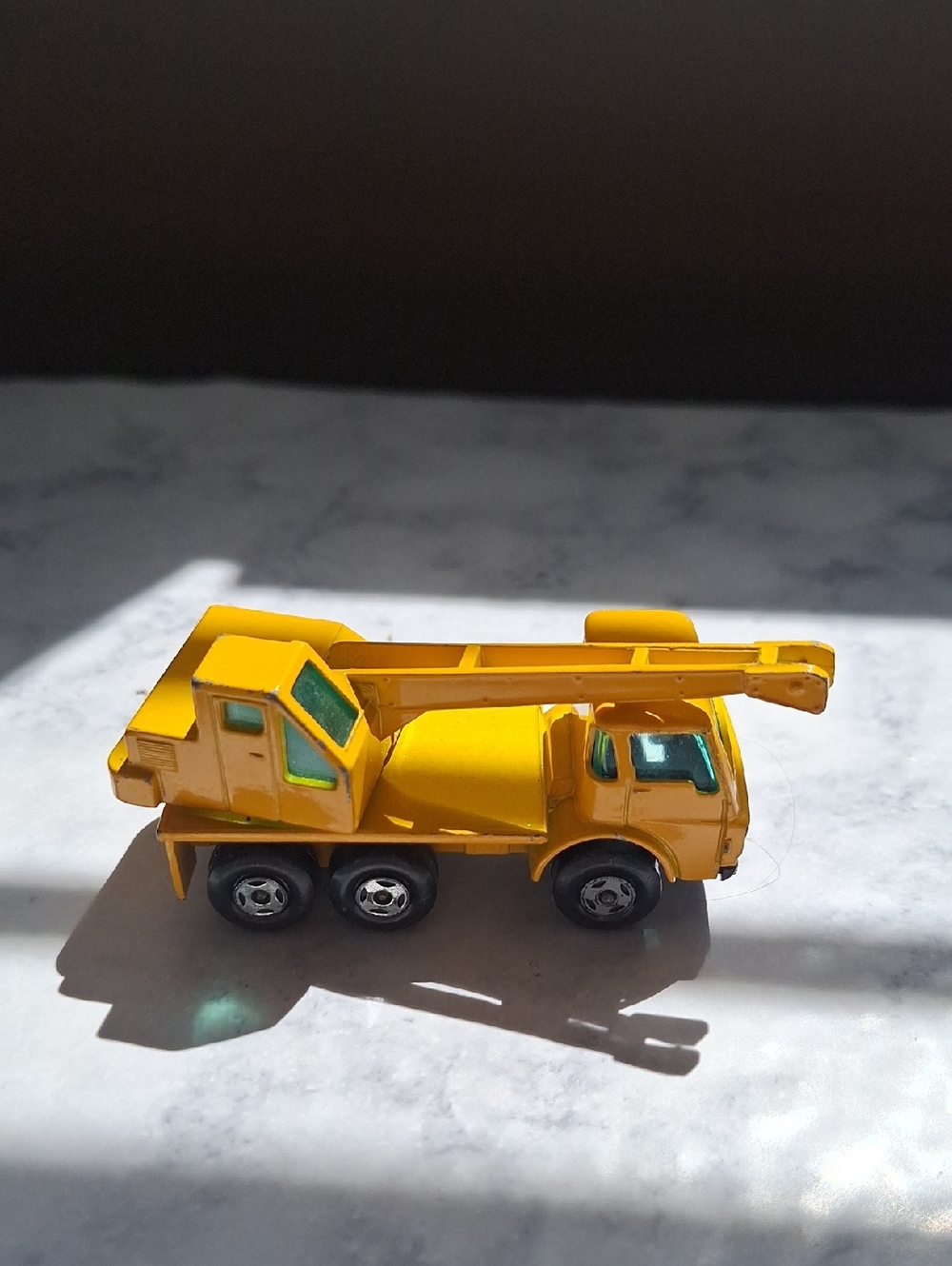 Lesney Yellow Crane Truck Toy with Movable Arm - Collectors Vehicles